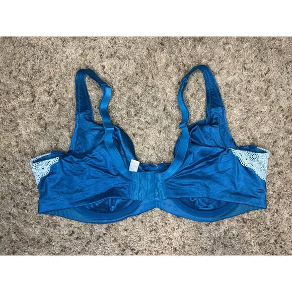 CACIQUE Ocean Green Unlined Full Coverage Bra Bow Lace 42D - Picture 3 of 5